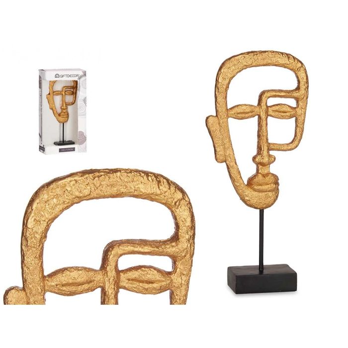 Cara con Base Oro Giftdecor 19.5x38x10.5 cm - Poliresina (4 Unidades) Cara con Base Oro Giftdecor 19.5x38x10.5 cm - Poliresina (4 Unidades)