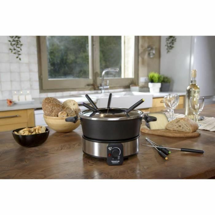FONDUE TAURUS FF2 - 1000W - TERMOSTATO REGULABLE - CAPACIDAD 2L - 8 PINCHOS - ANTIADHERENTE - PIES ANTIDESLIZANTES 2