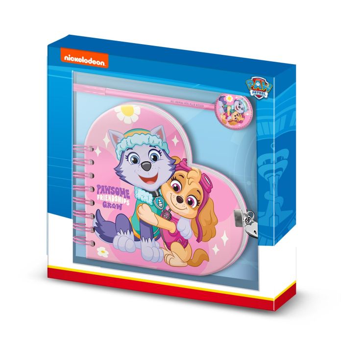 Diario Corazón Llave + Boli Friendship Paw Patrol La Patrulla Canina Rosa