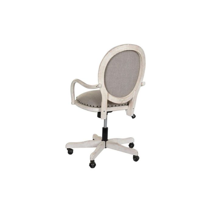 Silla Home Office DKD Home Decor Gris Claro Blanco 50 x 88 x 52 cm 4