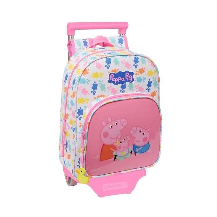 Safta Mochila Peppa Pig 'Baby Pig' con Carro 26x34x11cm