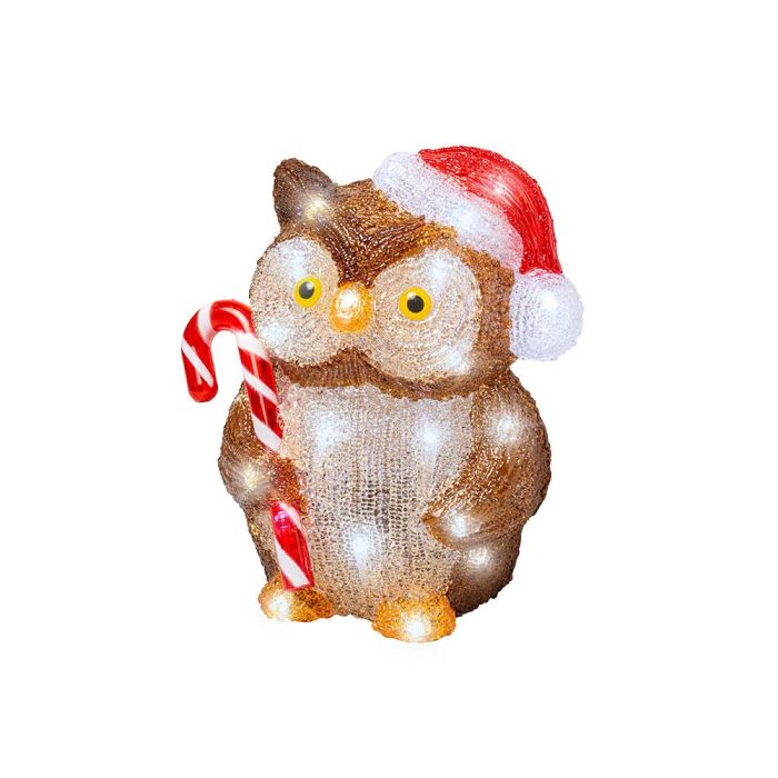Lumineo Muñecos navideños con led para exterior a pilas, modelos surtidos 491338 - Oso, pingüino, reno y búho 6