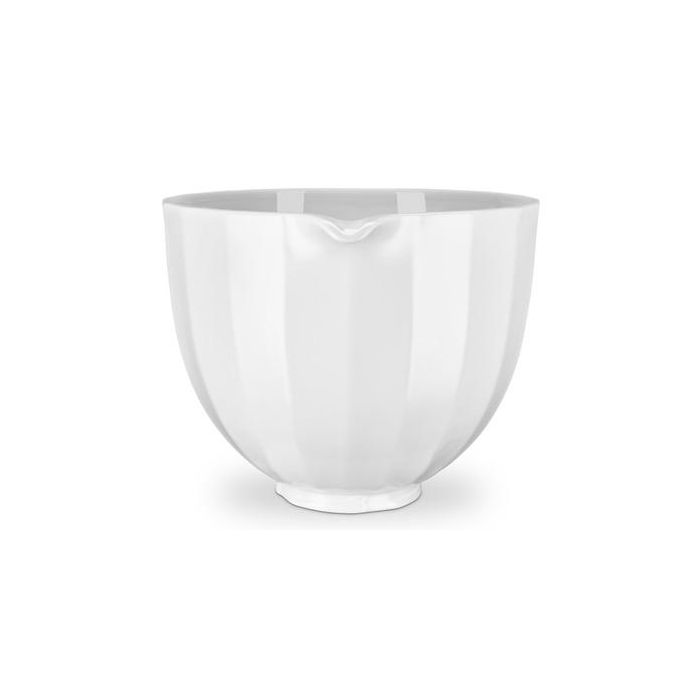 Kitchenaid 5KSM2CB5PWS Bol de Cerámica Blanco, Ligero, Apto Microondas, Horno y Congelador, con Pico Vertedor y Asa 3