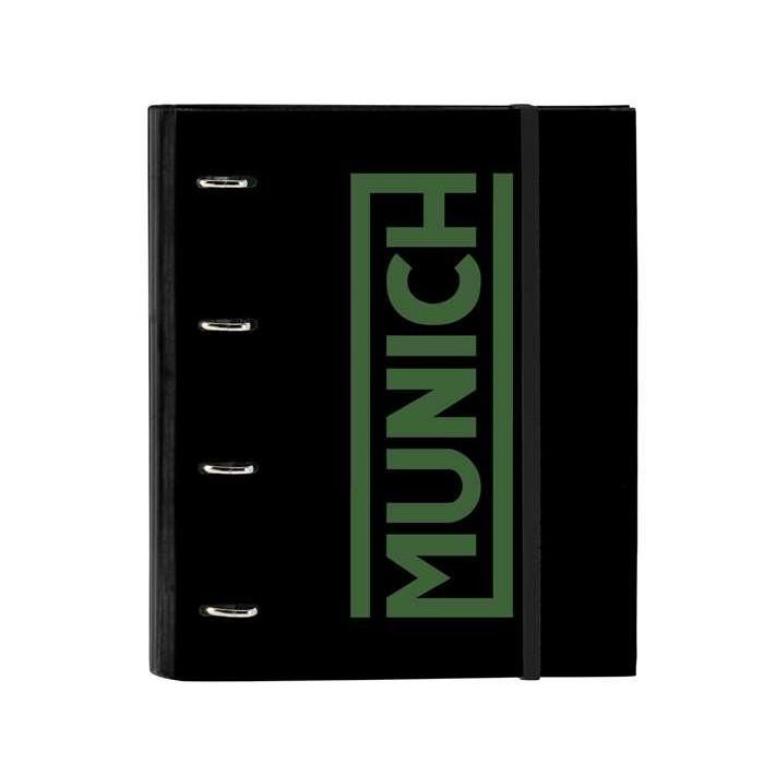 Carpeta de anillas Munich Caviar Negro 27 x 32 x 3.5 cm