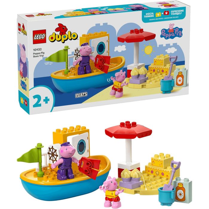 LEGO 10432 Duplo Peppa Pig Excursión en Barco con Abuelo Pig - Juguete de Construcción Acuático Flotante para Niños +2 Años 11