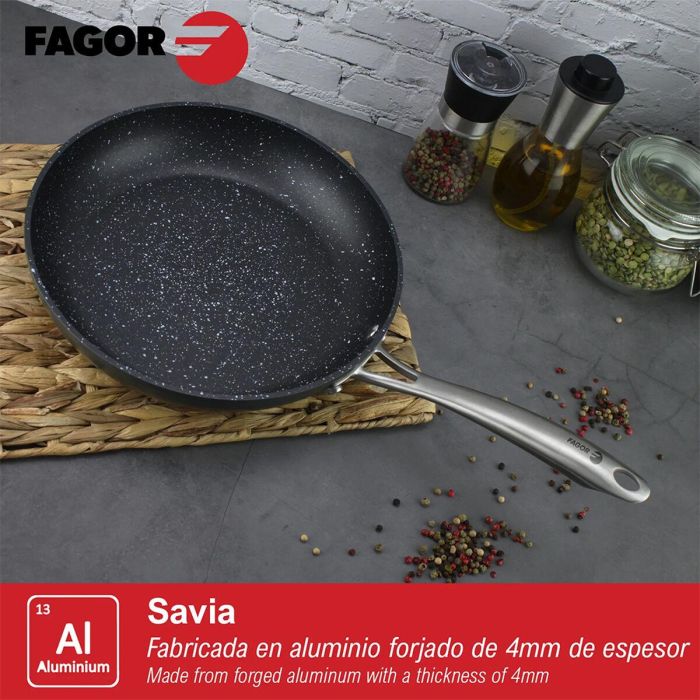 Sartén Fagor Savia Aluminio Forjado Plateado Ø 26 cm 3 Sartén Fagor Savia Aluminio Forjado Plateado Ø 26 cm 3