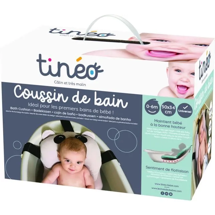 Tineo Almohada de Baño para Bebé, Cómoda para Primeros Baños, Sistema de Sujeción Universal 5