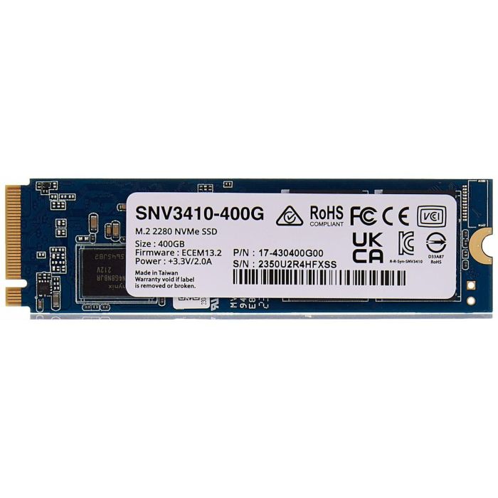 Synology SNV3410-400G Disco SSD M.2 2280 PCIe NVMe 400GB para NAS/SAN, 3000/750 MB/s Lectura/Escritura 6