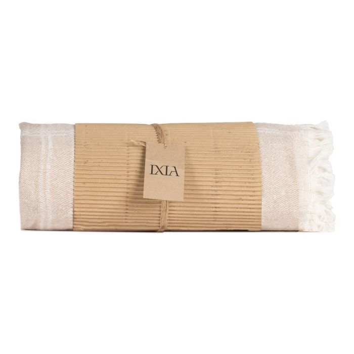 Colcha Cuadros Camel Algodón 250 X 260 cm