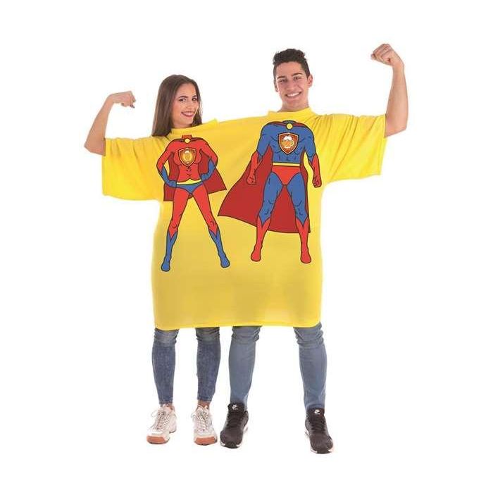 Disfraz adulto camiseta doble super héroes birras talla l 1