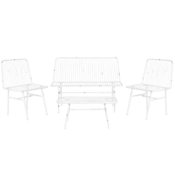 Sofa Terraza Y Jardin DKD Home Decor Blanco 53 x 83 x 115 cm Set de 4