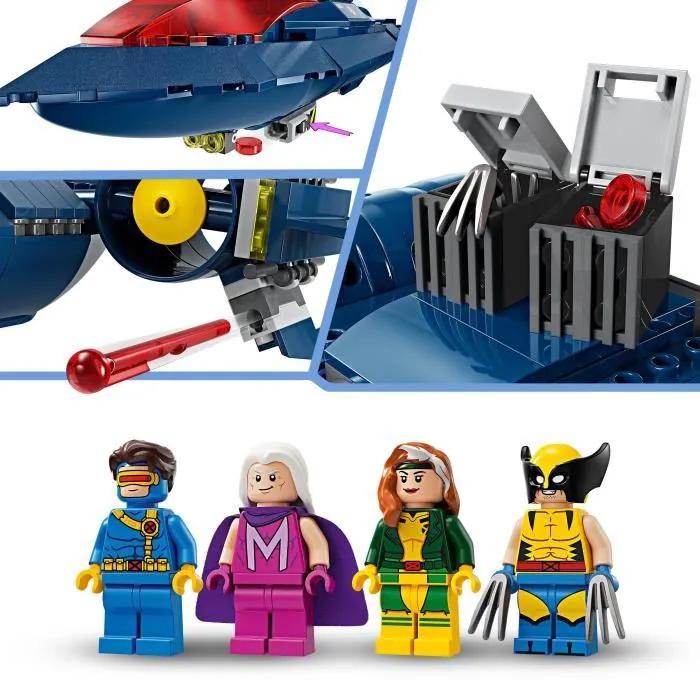 Lego 76281 Marvel The X-Men's X-Jet, Avión de Juguete con Minifiguras de Superhéroe Wolverine 3