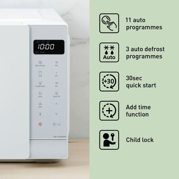 Microondas con Grill Panasonic NNK35NWMEPG Blanco 900 W 24 L 1 Microondas con Grill Panasonic NNK35NWMEPG Blanco 900 W 24 L 1