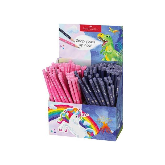 Lapiz De Grafito Faber-Castell Dinosaurios & Unicornios Expositor De 144