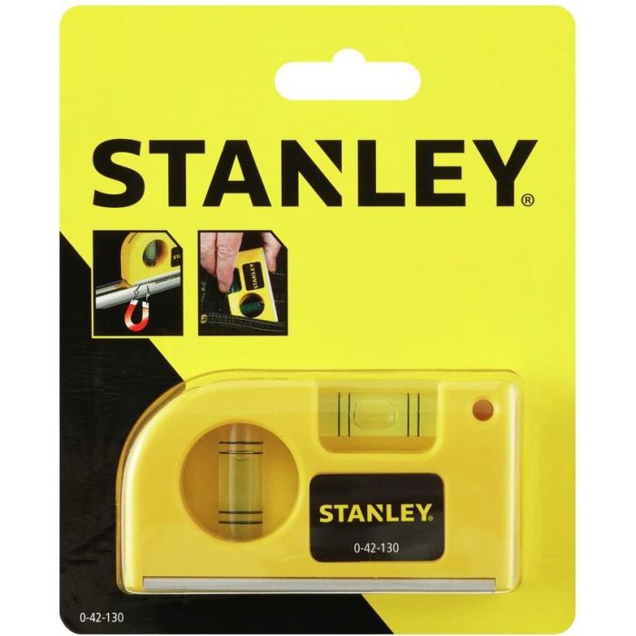 Stanley 0-42-130 Nivel de Bolsillo de 140mm Compacto para Mediciones Precisas, 2 Burbujas, Plástico Resistente Amarillo 2 Stanley 0-42-130 Nivel de Bolsillo de 140mm Compacto para Mediciones Precisas, 2 Burbujas, Plástico Resistente Amarillo 2