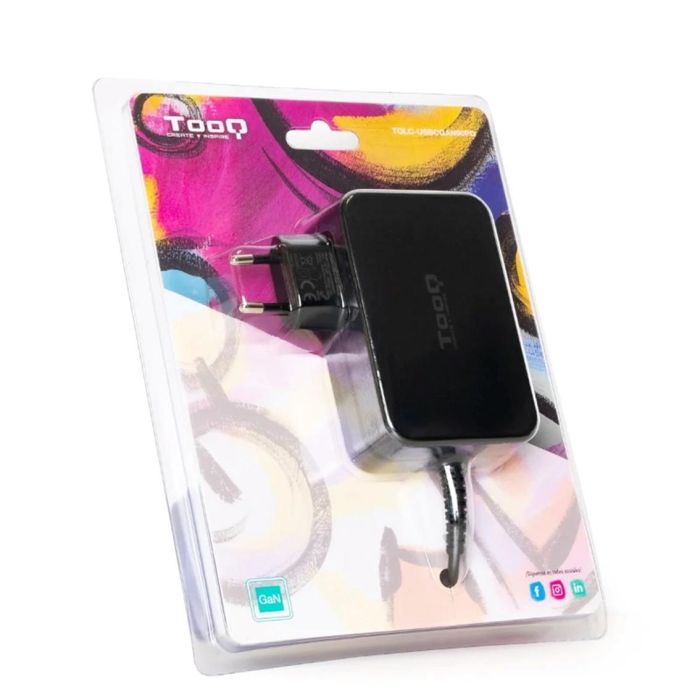 CARGADOR TOOQ 90W USB-C PD 1.8M PARA PORTATIL NEGRO 2