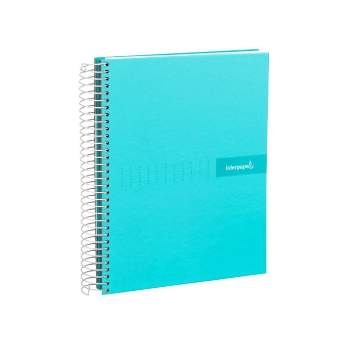 Cuaderno Espiral Liderpapel A5 Micro Crafty Tapa Forrada 120H 90 gr Cuadro 5 mm 5 Bandas6 Taladros Color Turquesa 4