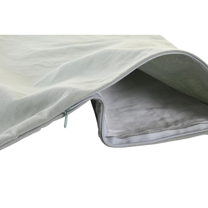 DKD Home Decor Funda Cojin Verde 50x50 cm Algodon Poliester Floral Cierre Cremallera Oculta 3