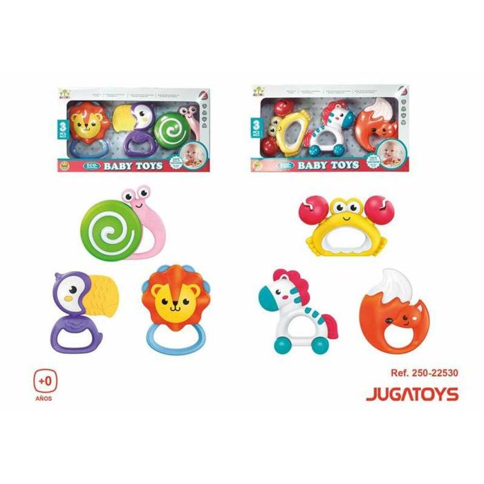 Mordedores animales, loro, león, caracol y cebra, cangrejo, zorro 10cm pack con 3 piezas. - modelos surtidos 1 Mordedores animales, loro, león, caracol y cebra, cangrejo, zorro 10cm pack con 3 piezas. - modelos surtidos 1