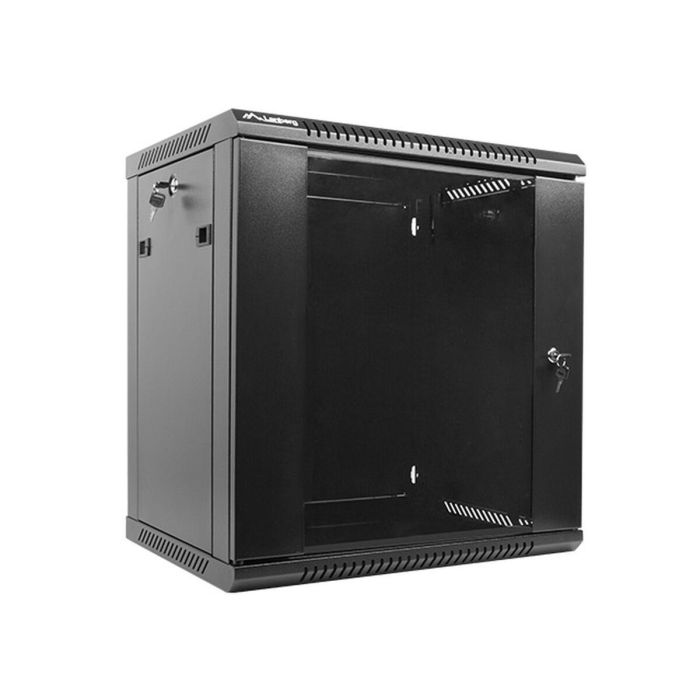 Lanberg Armario Mural Rack 19 Pulgadas 12U, Acero, Negro, Vidrio Templado, 60 kg Capacidad Máxima Lanberg Armario Mural Rack 19 Pulgadas 12U, Acero, Negro, Vidrio Templado, 60 kg Capacidad Máxima