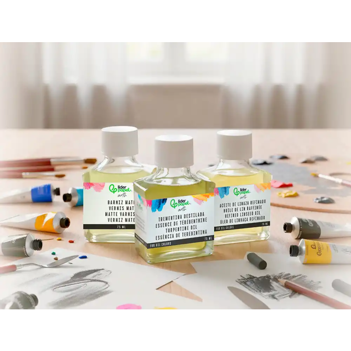 Liderpapel Aceite de Linaza Refinado para Pintura al Óleo, Bote de 75 ml, Mejora Fluidez y Brillo 3