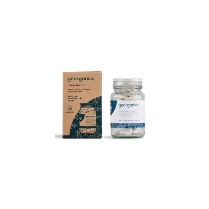 GEORGANICS Chicle de Menta con Xilitol 30 Chicles Naturales para Frescor Bucal y Protección Dental Contra Caries