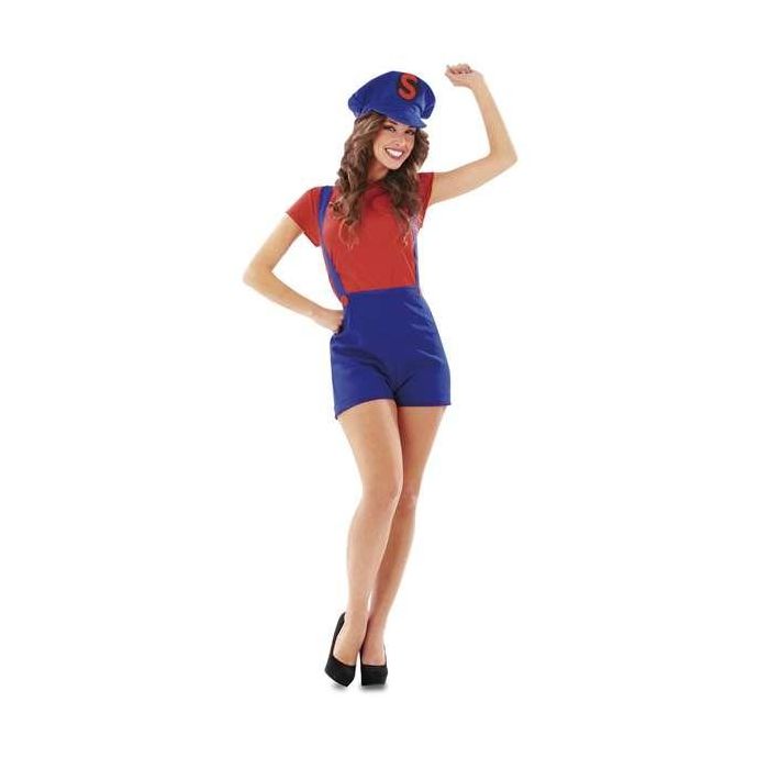 Disfraz red super lady gorra, camiseta y pantalón con tirantes talla XXL Disfraz red super lady gorra, camiseta y pantalón con tirantes talla XXL