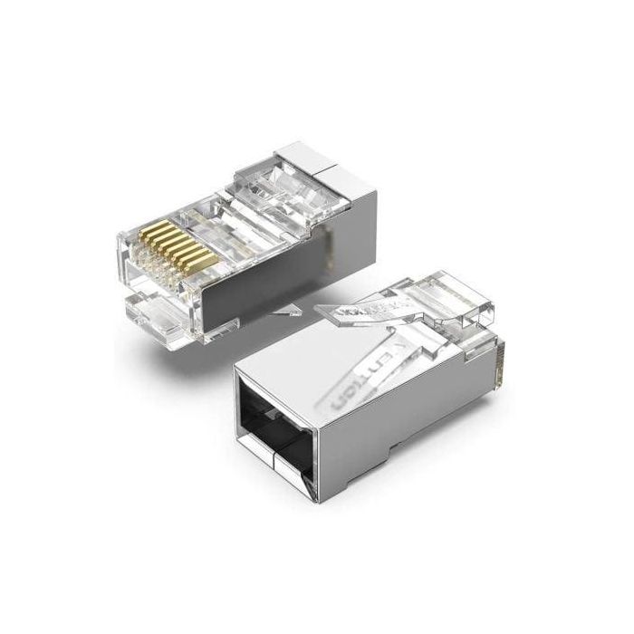 Vention IDCR0-100 Conector RJ45 Cat.6 FTP 100 Unidades, Contactos Chapados en Oro Antioxidantes, Policarbonato de Alta Calidad 0 Vention IDCR0-100 Conector RJ45 Cat.6 FTP 100 Unidades, Contactos Chapados en Oro Antioxidantes, Policarbonato de Alta Calidad 0