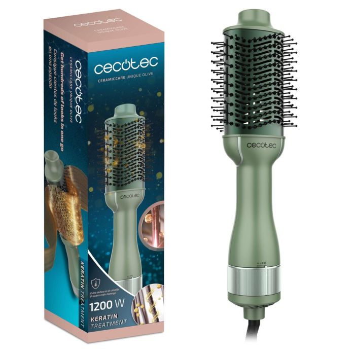 Cecotec Cepillo Alisador Cerámico CeramicCare Unique 1200W 3 temperaturas, queratina, argán