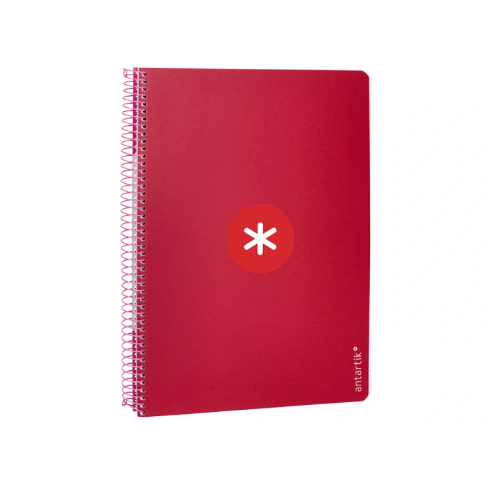 Antartik Cuaderno Espiral A4 Tapa Dura 80 Hojas 100gr Cuadro 5mm Color Frambuesa 3