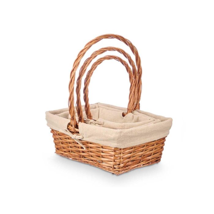 Set 3 Cestas Mimbre Rectangulares Kipit 36X39CM (8 Unidades) 2 Set 3 Cestas Mimbre Rectangulares Kipit 36X39CM (8 Unidades) 2