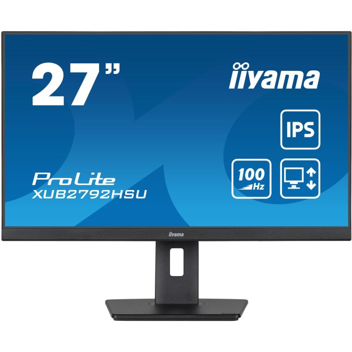 iiyama Monitor ProLite XUB2792HSU-B6 27" FHD IPS 100Hz 0,4ms HDMI DP Negro Altavoces Pivot VESA Ajustable Negro 1