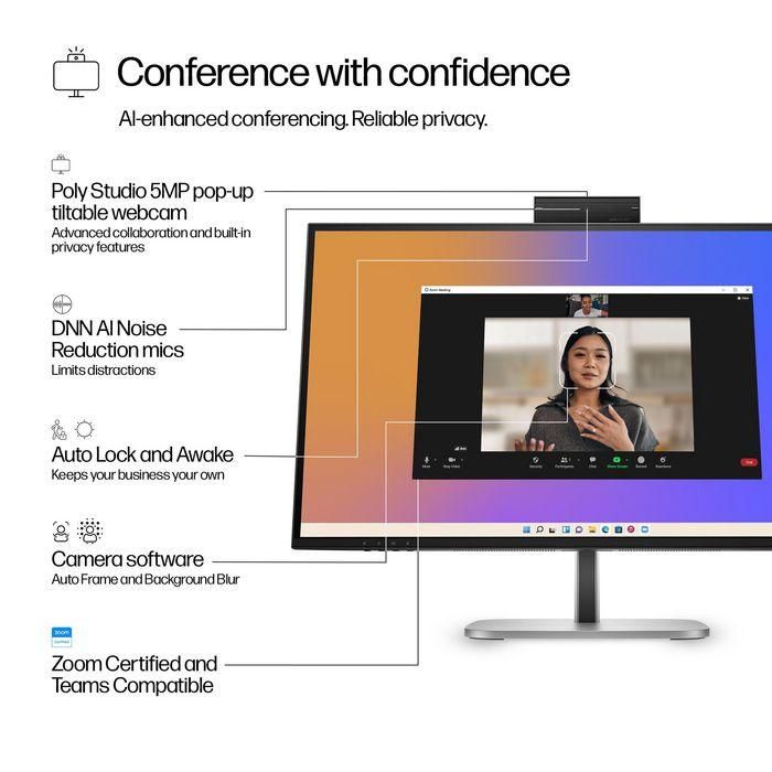 HP Series 5 Pro 27 inch QHD USB-C Conferencing Monitor - 527pm 7 HP Series 5 Pro 27 inch QHD USB-C Conferencing Monitor - 527pm 7