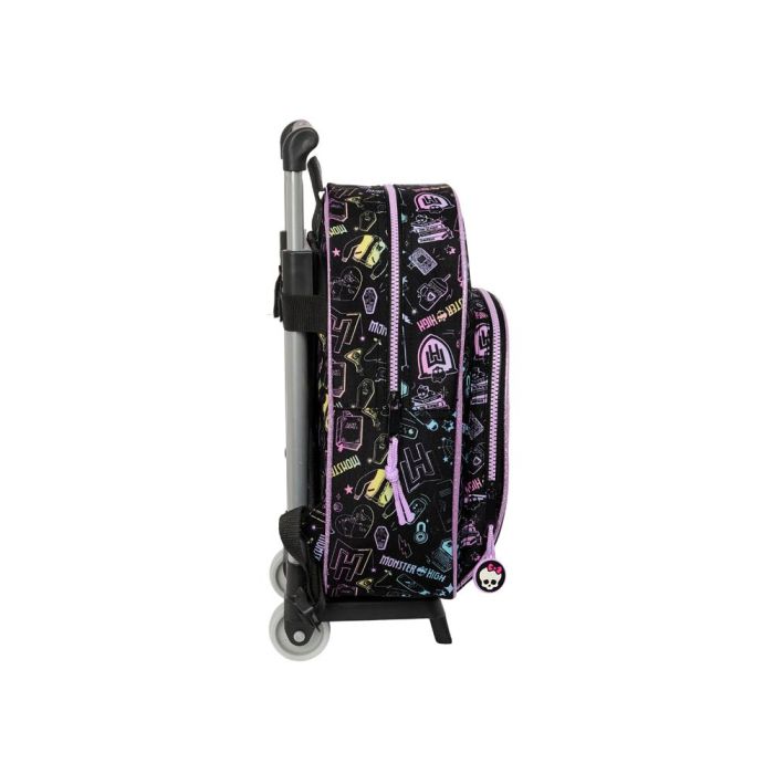 Mochila Escolar con Ruedas Monster High Negro 28 x 34 x 10 cm 2