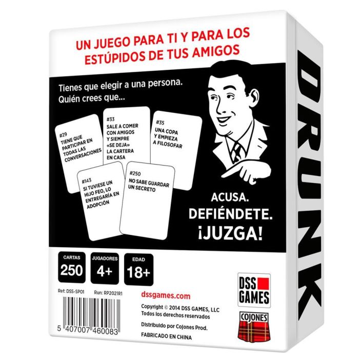 Cojones Games Drunk, Stoned or Stupid - Juego de Cartas Party Game para Adultos +18 Español 4+ Jugadores 3 Cojones Games Drunk, Stoned or Stupid - Juego de Cartas Party Game para Adultos +18 Español 4+ Jugadores 3