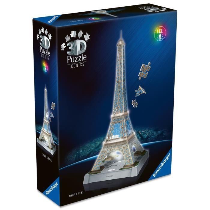 Ravensburger Puzzle 3D Torre Eiffel con Luz LED, 216 Piezas, a partir de 8 años 1 Ravensburger Puzzle 3D Torre Eiffel con Luz LED, 216 Piezas, a partir de 8 años 1