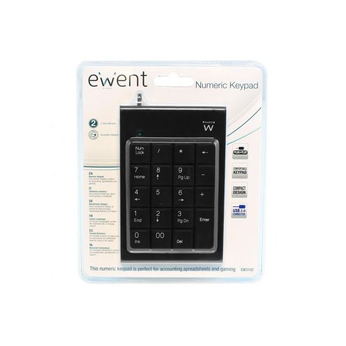 Ewent Teclado Numérico USB para PC Portátil - Compacto, Fácil de Transportar y Sin Necesidad de Drivers 1