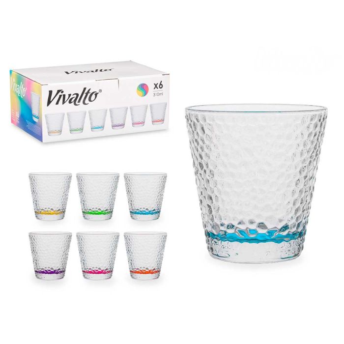 Vaso Vidrio Lagrima Transp Color 310 Ml Vivalto 9CM (36 Unidades) Vaso Vidrio Lagrima Transp Color 310 Ml Vivalto 9CM (36 Unidades)