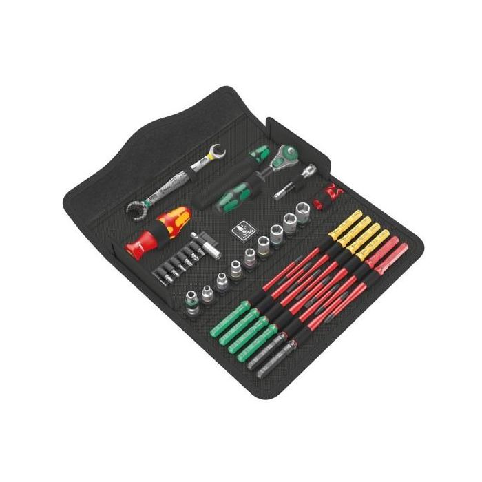 Wera 05135870001 Kraftform Kompakt W2 Wartung. Juego de 35 herramientas con llave y carraca