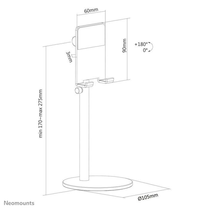 Soporte Neomounts DS10-200SL1 Plata 2 Soporte Neomounts DS10-200SL1 Plata 2
