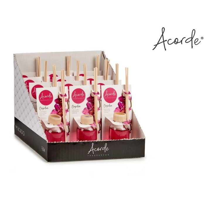Mikado 50 ml con varilla orquídea Acorde, vidrio, madera, rosa, 7x17x5 cm (12 Unidades) 2 Mikado 50 ml con varilla orquídea Acorde, vidrio, madera, rosa, 7x17x5 cm (12 Unidades) 2