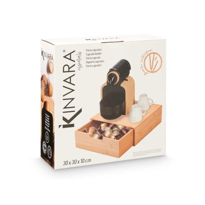 Caja de Bambú Cuadrada Kinvara 30x10x30 cm - Natural (6 Unidades) 2