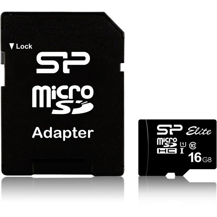 Silicon Power MicroSDHC Elite 16GB Clase 10, UHS-I, U1, 85MB/s con Adaptador SD. Resistente a golpes y agua. 1