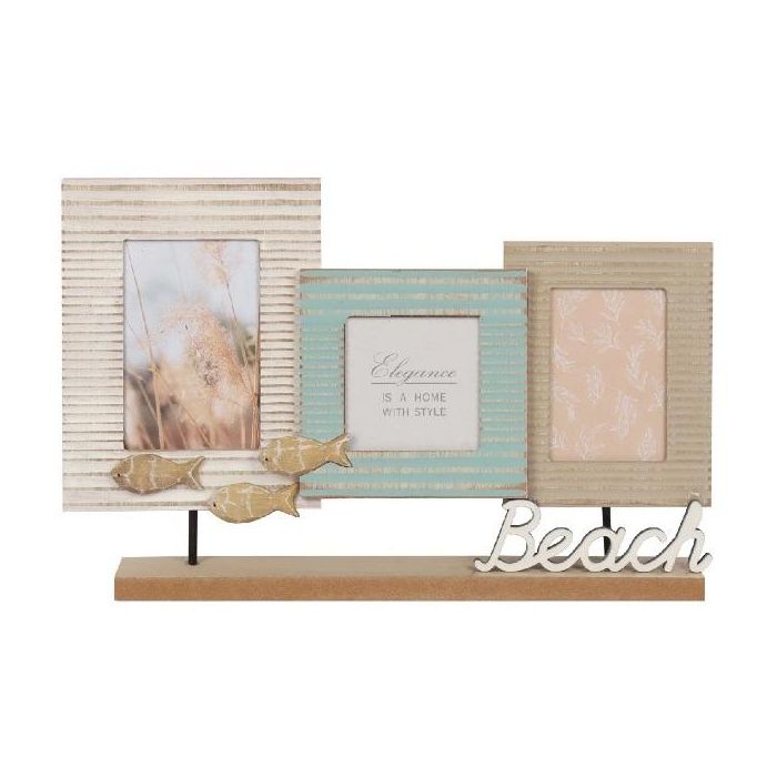 Marco Multifoto Atlantico DKD Home Decor Marron Turquesa 5 x 27 x 43 cm