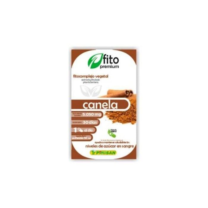 PINISAN Fito Premium Canela, Ayuda a Mantener Niveles Normales de Azúcar en Sangre, Complemento Alimenticio, 30 Cápsulas Veganas sin Gluten