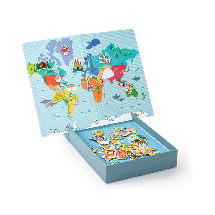 Apli Juego Didáctico Magnético Mapa Mundi 40 Piezas para Niños +3 Años 2