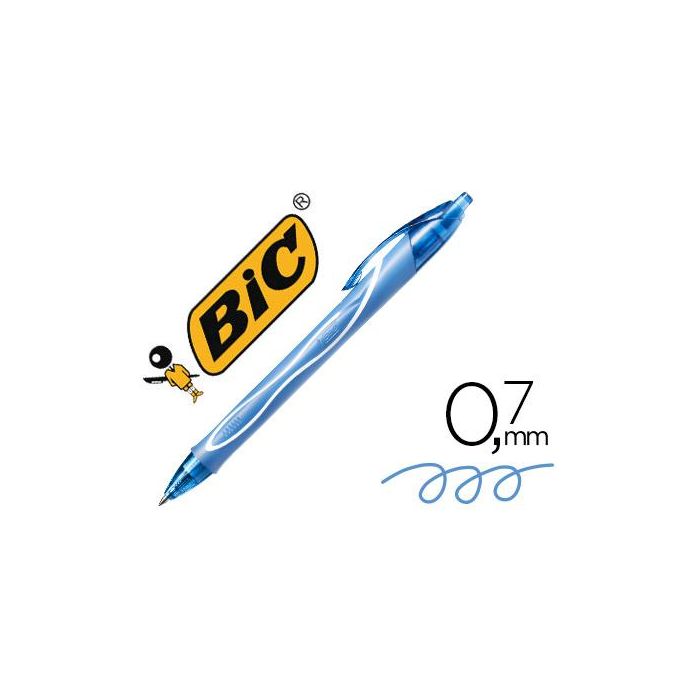 Boligrafo Bic Gelocity Quick Dry Retractil Tinta Gel Turquesa Punta De 0,7 mm 12 unidades