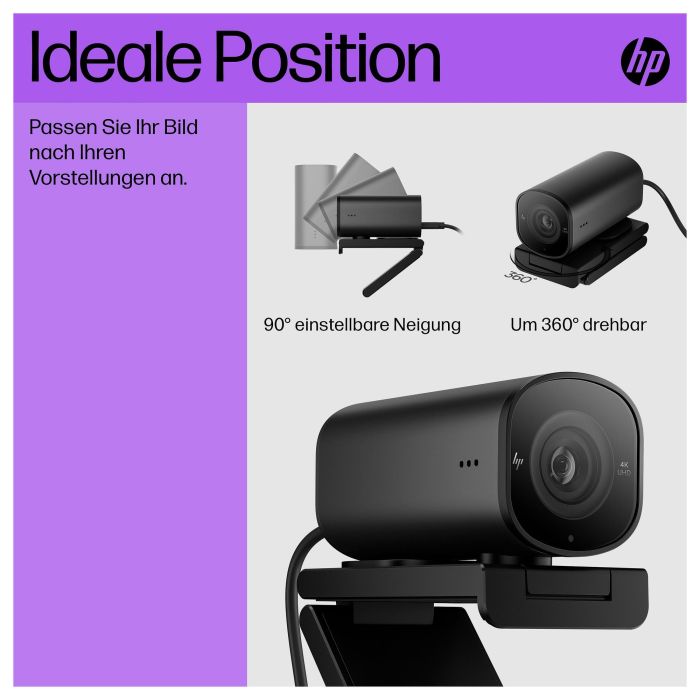 HP 965 Cámara Web Streaming 4K 8 MP, 3840 x 2160 Pixeles, USB 6