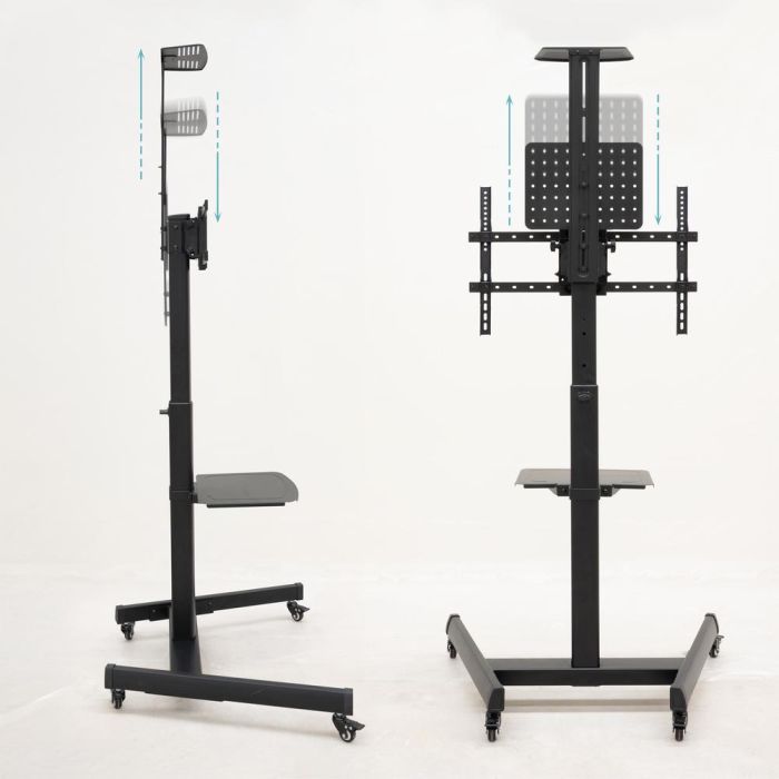 TooQ FS1184M-B Soporte de Suelo con Ruedas para TV 37-70" hasta 70kg, Altura Ajustable y Rotación 90°, Negro 3 TooQ FS1184M-B Soporte de Suelo con Ruedas para TV 37-70" hasta 70kg, Altura Ajustable y Rotación 90°, Negro 3