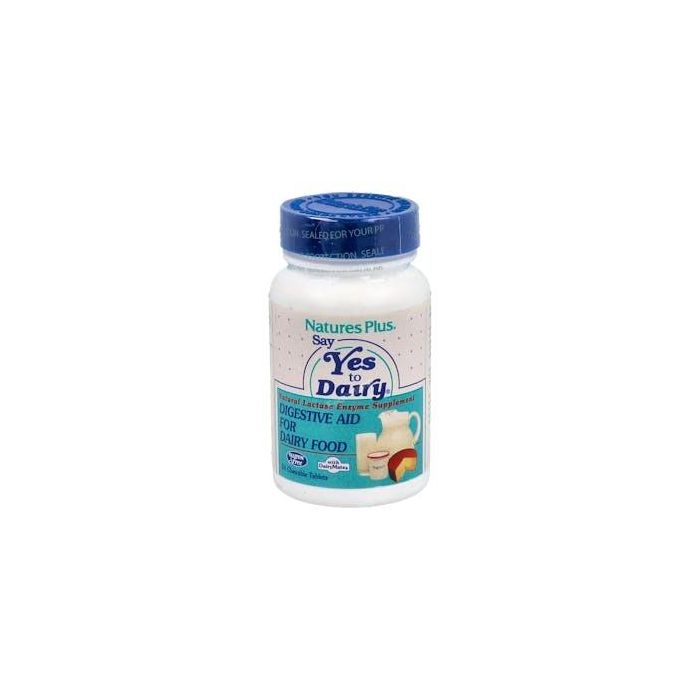 NATURES PLUS Lactasa 3000 FCC Comprimidos Masticables, Apoyo Enzimático para Intolerancia a la Lactosa, Vainilla, 50 Comprimidos